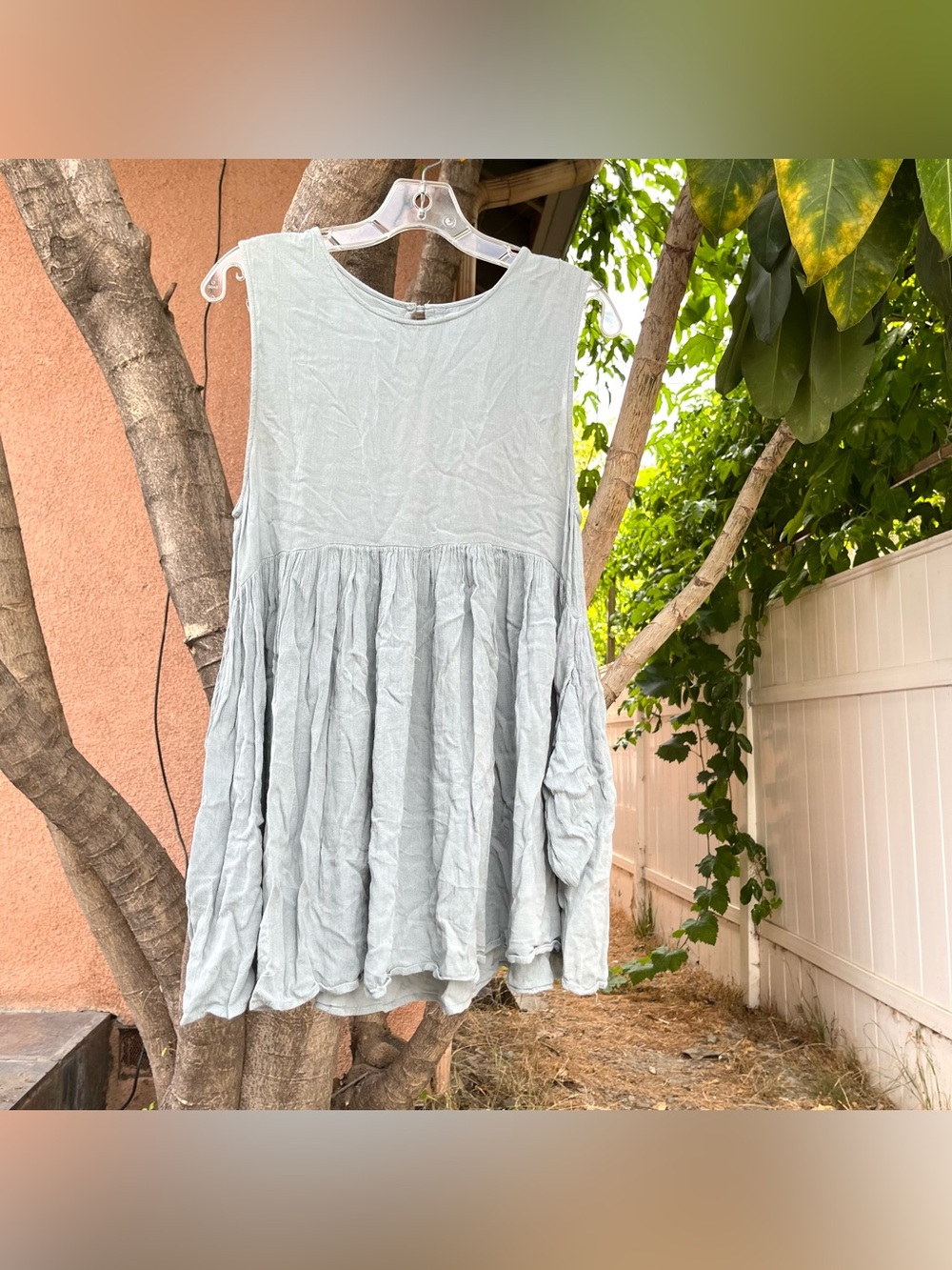 Urban Outfitters Sage Green Babydoll Mini Dress